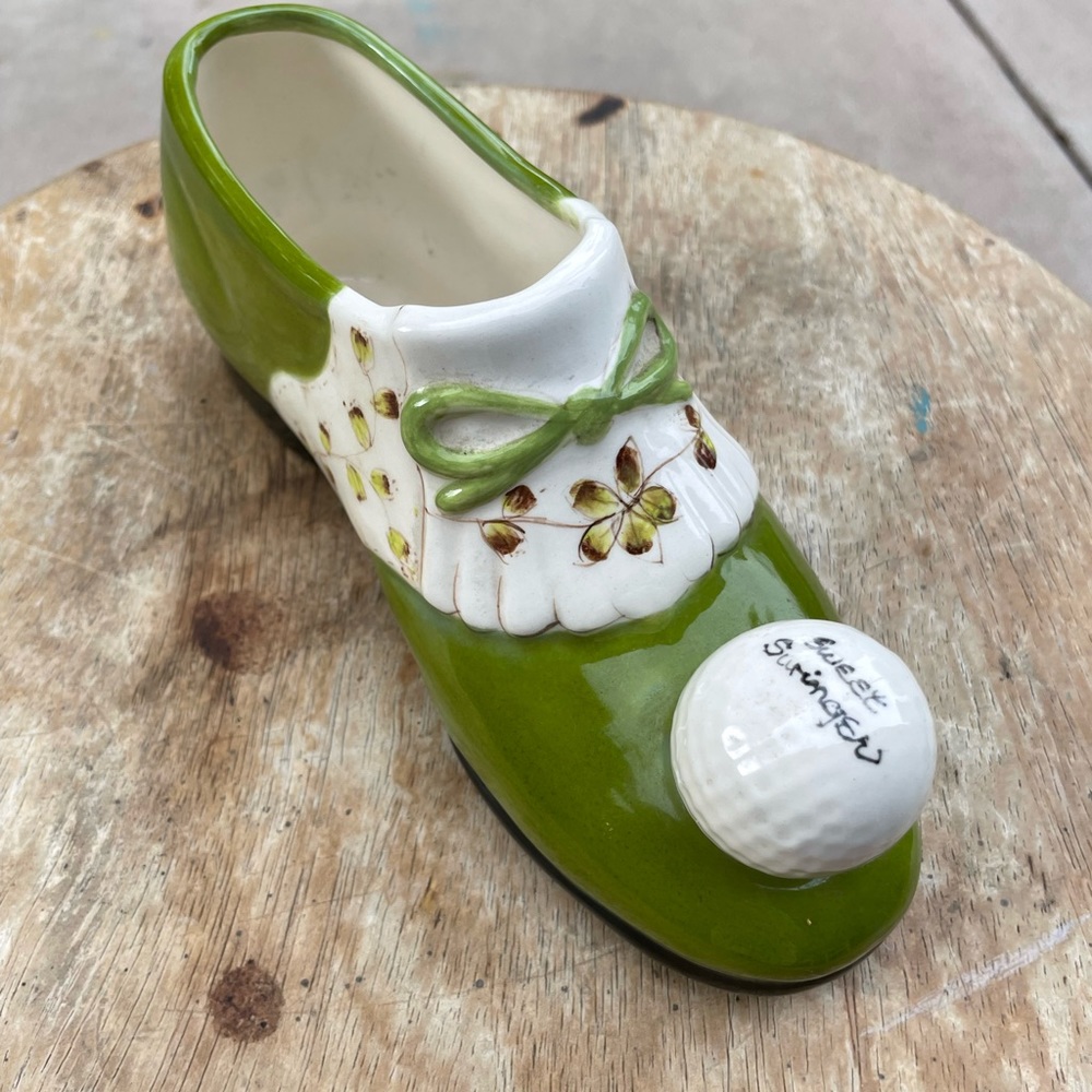 VINTAGE MCM GOLF SHOE CERAMIC VESSEL